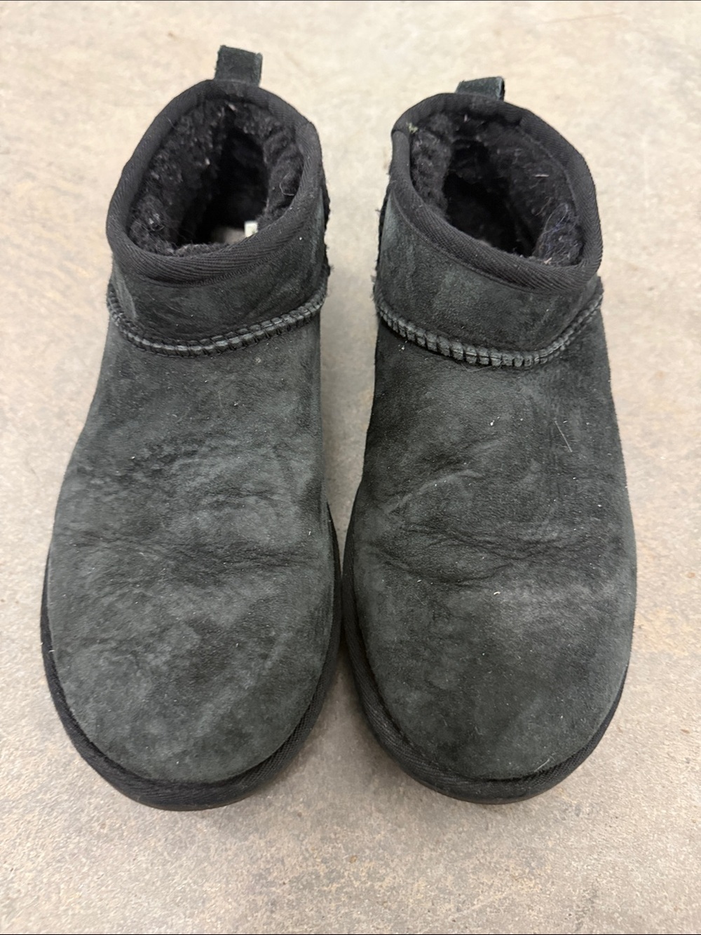 UGG Black Short Suede Shearling Booties